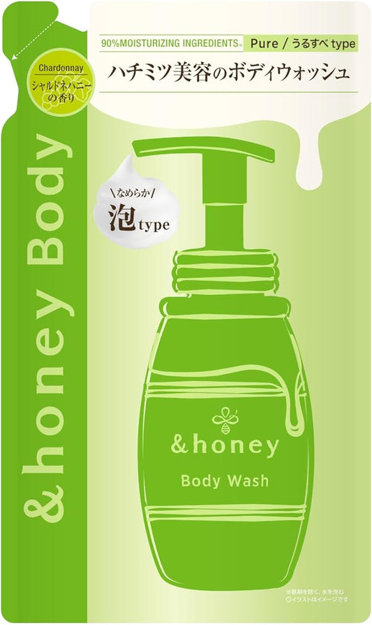&honey Pure Moist Foam Body Wash Chardonnay Refill 15.4 fl oz (440 ml) | Body Soap