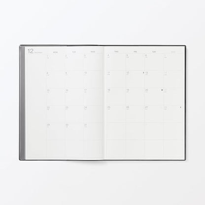 MUJI 84854231 2026 B5 Monthly / Weekly Schedule Book, Starts December 2025, B5, Dark Gray