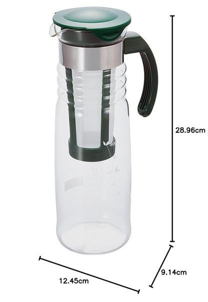 Hario Mizudashi Cold Brew Tea Pot, 1200ml, Dark Green