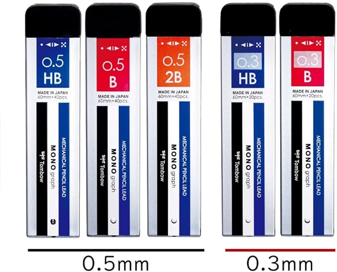 TOMBOW MGECG-322 Sharp Lead, 0.02 inch (0.5 mm), HB