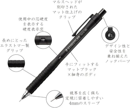 Staedtler 925 15-05 Mechanical Pencil, 0.02 inch (0.5 mm), for Drawing, Black