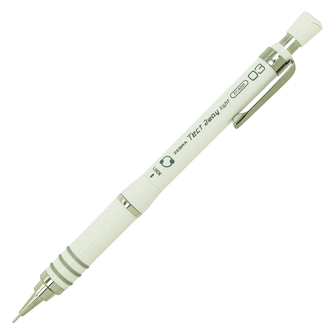 Zebra Mechanical Pencil, Tect 2way Light, 0.3mm, White (MAS42-W)