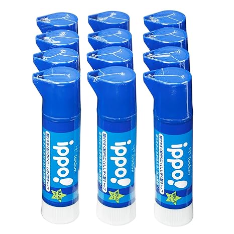 TOMBOW PT-TCIM01-12P Stick, Glue Stick, Elementary School Students, Ippo (Easy to Open Cap & Fade Color) 12 Pieces