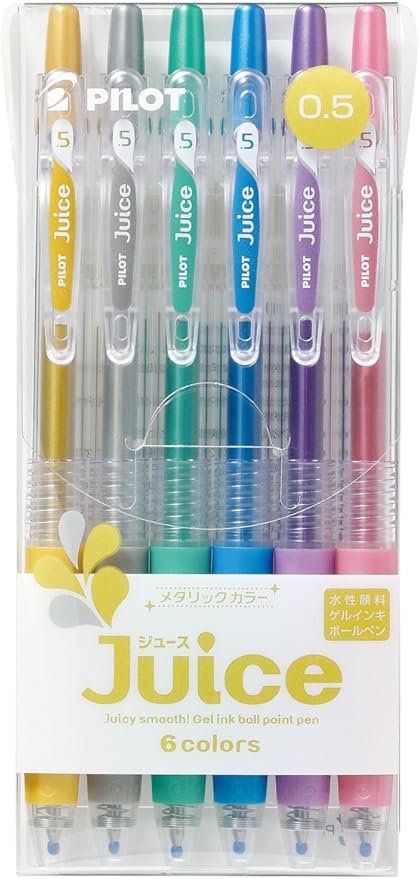 Pilot Juice Gel Ink Pen-0.5 mm-6 Color Standard