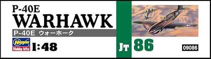 Hasegawa 1/48 US Army Fighter P-40E Warhawk Plastic Model JT86