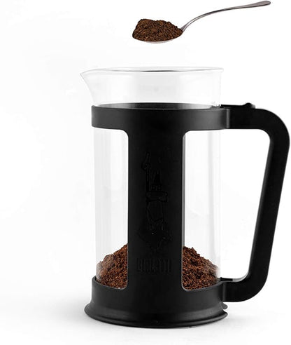 Bialetti Coffee Press Smart French Press for Coffee or Tea Borosilicate Glass Containers Dishwasher Safe 1L Black