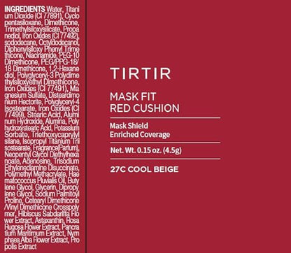 TIRTIR RED CUSHION 27C Mask Fit Cushion, 18 g