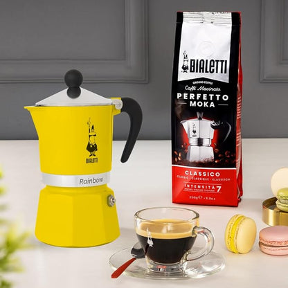 Bialetti  Stovetop spresso Maker, Rainbow Yellow, 3 Cups,