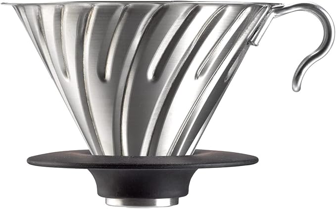 HARIO VDGR-01-B V60 Heat Resistant Glass Transparent Dripper, 01, Black