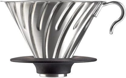 HARIO VDGR-01-B V60 Heat Resistant Glass Transparent Dripper, 01, Black