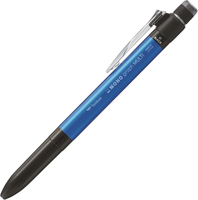 Tombow Pencil Multi-functional Pen 2&S with Eraser, Mono Graph Multi Pen, Bule