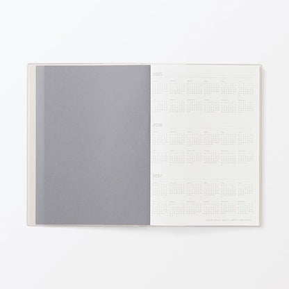 MUJI 84854538 Notebook, 2026, A5, Vertical Schedule Book, Starts December 2025, A5, White, Monthly Weekly