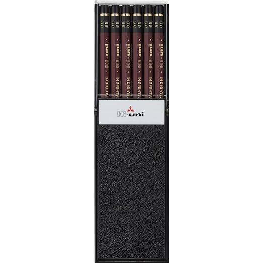 Uni Hi-Uni Wooden Pencil - 8B - Box of 12 (HU8B)