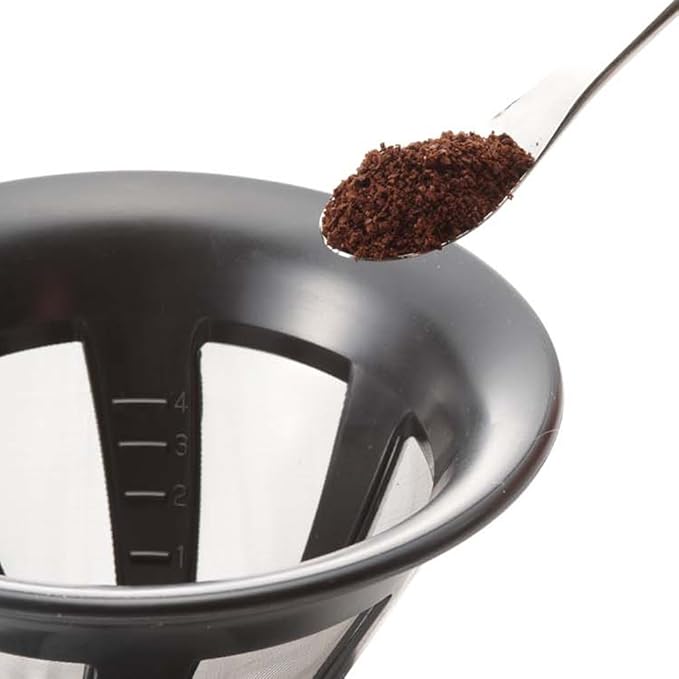 Hario Paperless Coffee Dripper Black Stainless Steel Filter CFOD-02
