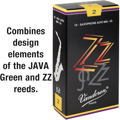 Vandoren Alto Saxophone Reeds ZZ Hardness: 2 (10 pieces)