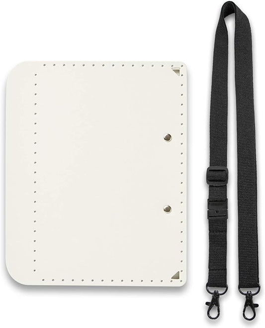 PLUS Foldable A4 Clipboard Plus 83-162, Becomes Size A5 When Folded, White, Custom Strap Included
