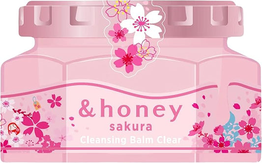 & Honey Cleansing Balm, Clear (Refreshing Pore Care Type) Limited Cherry Blossom "Red Cherry Blossom" 3.2 oz (90 g) Yoshino Honey Fragrance (2024 Limited)