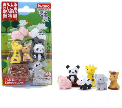 Iwako Zoo Eraser, Pack of 10, SCERBRI018