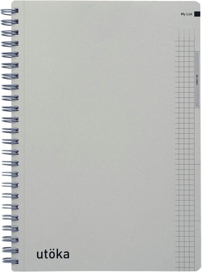 Maruman Notebook, Ring Notebook, Utoka, A5, 4mm Grid, Light Green, N460-33