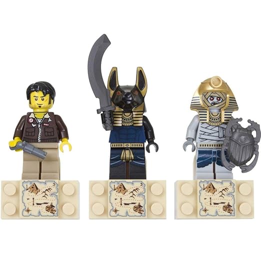 LEGO Pharaohs Quest Set 853168 Magnet Set Jake Raines, Anubis Warrior, Mummy Warrior