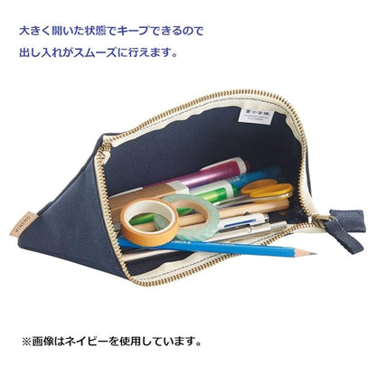 Lihit Lab A7901-24 HINEMO Wide Open Pen Pouch, L, Black