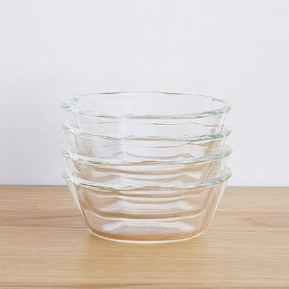 HARIO SWB-2012 Heat-resistant Glass Sweets Bowl, 200, Set of 4, Made in Japan