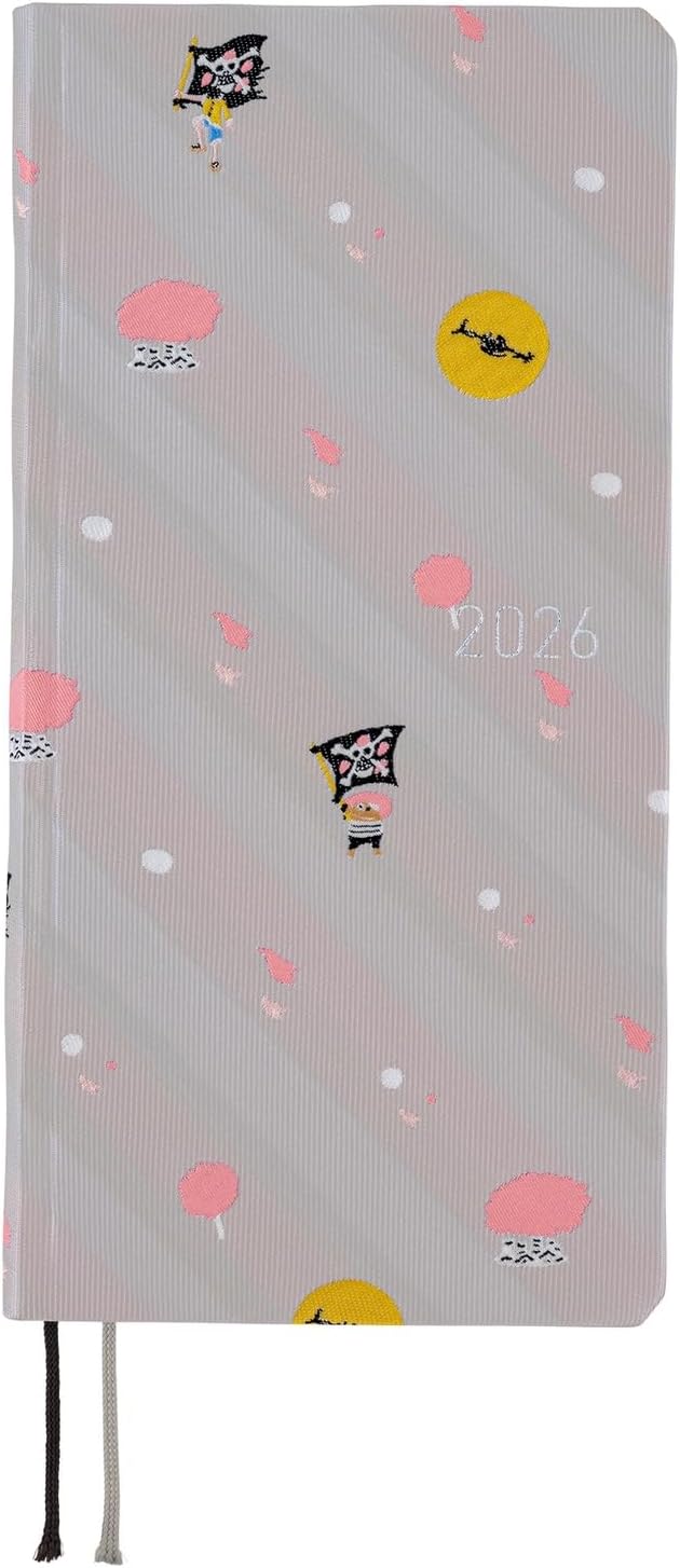 Hobonichi Notebook, 2026 Weeks, One Piece Magazine, Hiruku's Cherry Blossoms, Starts from January, Weekly Notebook, Weekly Left, Slim, Vertical