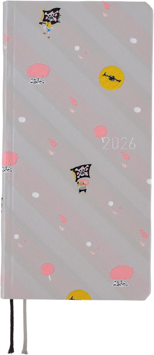 Hobonichi Notebook, 2026 Weeks, One Piece Magazine, Hiruku's Cherry Blossoms, Starts from January, Weekly Notebook, Weekly Left, Slim, Vertical