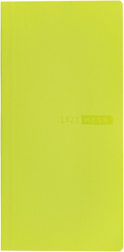 Hobonichi Techo 2027 Weeks MEGA Sneaker/Lime Green, January Start, Weekly Left-Hand Layout, Slim Vertical, 215 Grid Pages.