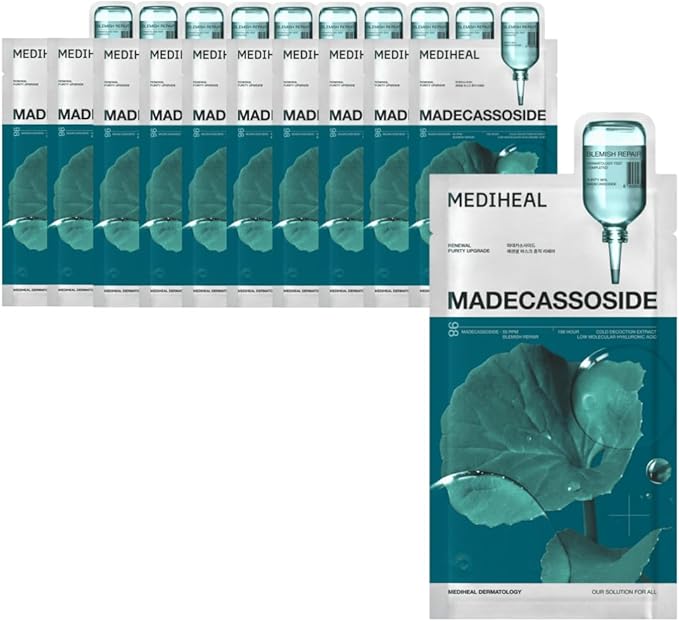 MEDIHEAL OFFICIAL (MEDIHEAL) Madecassoside Essential Mask 10 Pieces, Anti-Skin Irritation Care, Moisturizing, Full of Beauty Serum, Moist, Moisture, Skin Care