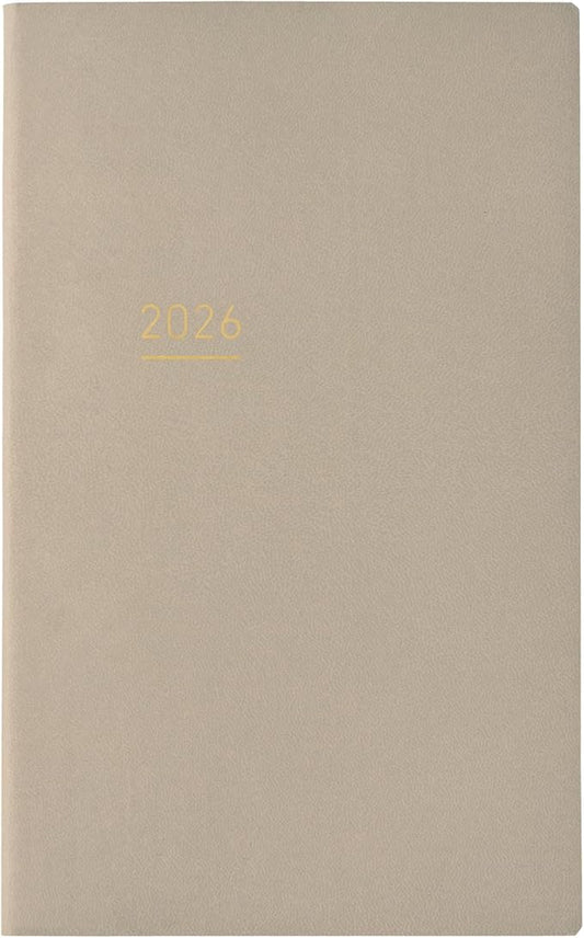 Kokuyo Jibun Notebook Lite Notebook 2026 Monthly Weekly A5 Slim Beige Ni-JL1LS-26 Starts on December 2025
