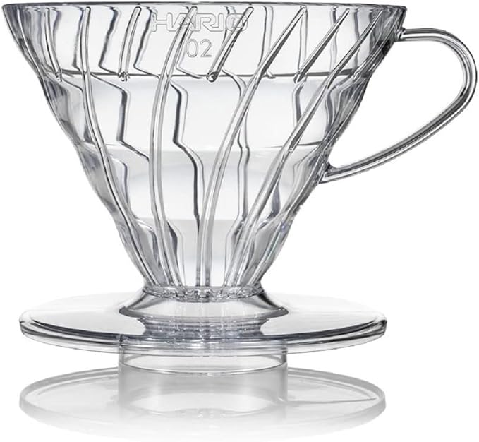 HARIO VDGR-01-B V60 Heat Resistant Glass Transparent Dripper, 01, Black