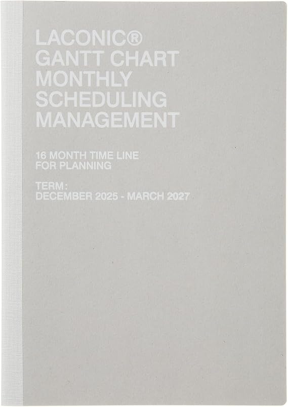 Laconic LGMD14-150 Notebook, 2026, A5 Monthly Gantt Chart, Ticket Paper