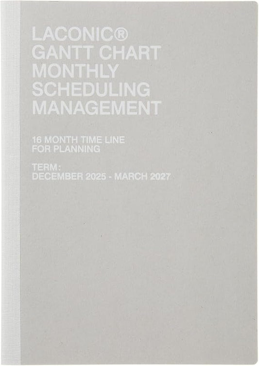 Laconic LGMD14-150 Notebook, 2026, A5 Monthly Gantt Chart, Ticket Paper