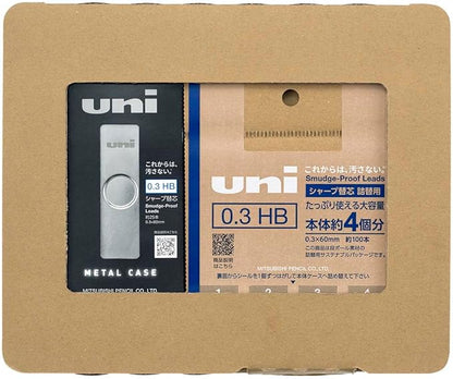 Mitsubishi Pencil Pencil Lead Uni Metal Case + Refill Set 0.3mm HB H.ULSM03TK4HB