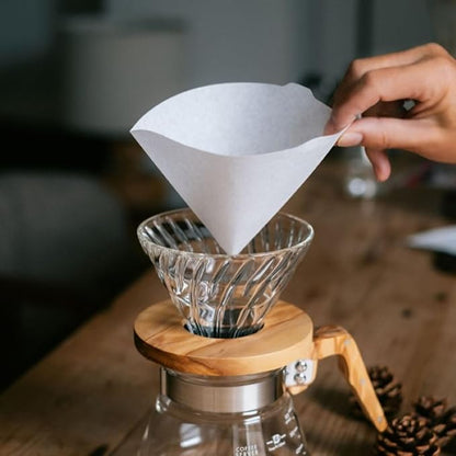 Hario Coffee Dripper V60 02 Clear & Hario 02 100 Count Coffee Paper Filter, Natural X2 Set(Total 200 Sheets)- Starter Value Set (with Our Shop Description of Goods)