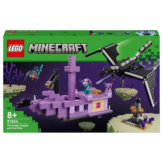 Lego Minecraft The Ender Dragon and the End Ship, Action Toy and Explorer Set, Video Game Building Kit, Adventure Playset, Gift for Boys and Girls from 8 Years 21264
