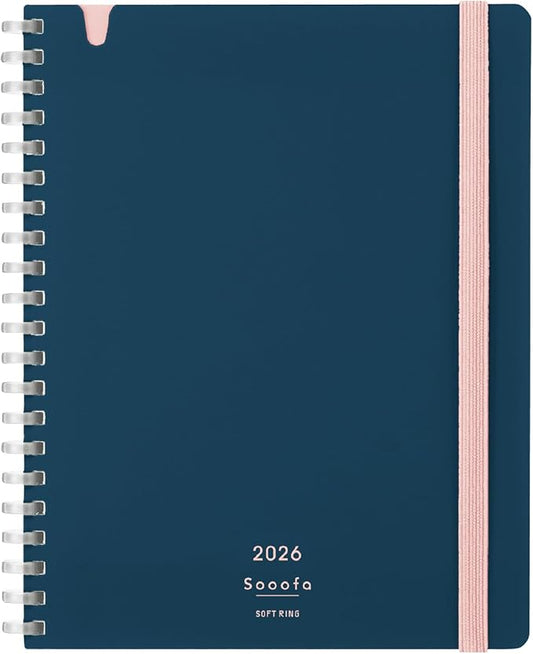 Kokuyo 2026 Sooofa Diary, Soft Ring, Monthly Blocks, B6 Transformation, Navy, SSMNDB-B6-26, Starts from December 2025