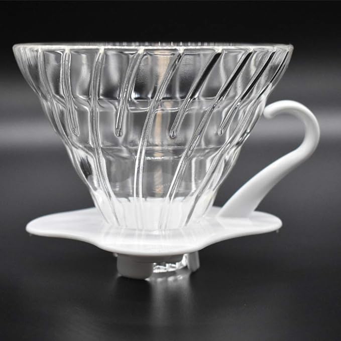 Hario V60 Glass Coffee Dripper (Size 01, White)