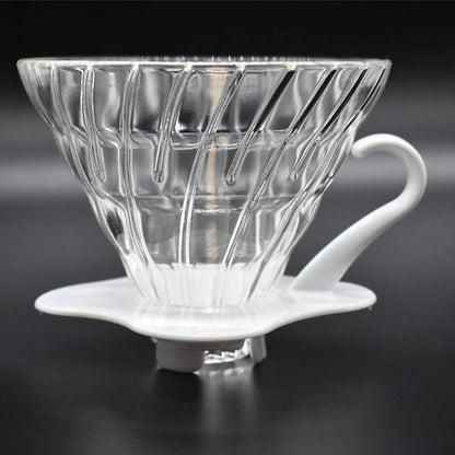 Hario V60 Glass Coffee Dripper (Size 01, White)
