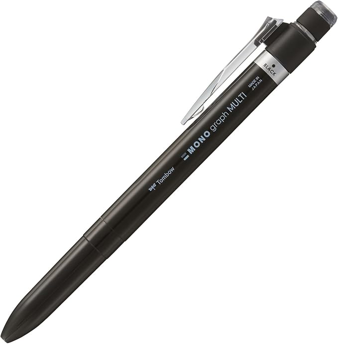 Tombow Pencil Multi-Functional Pen 2&S with Eraser, Mono Graph Multi Pen, Black