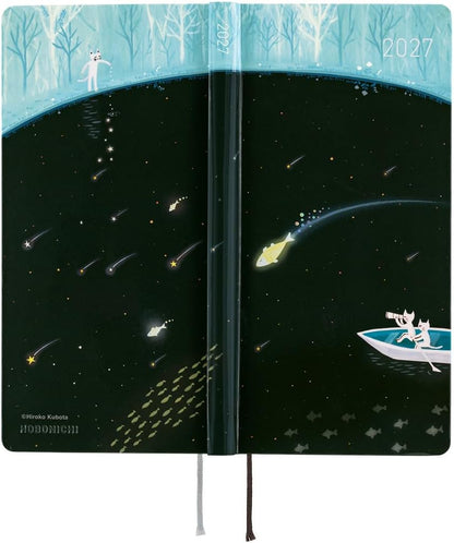 Hobonichi Techo 2027 Weeks, Hiroko Kubota/Light Blue Forest Meteor Shower, January Star.