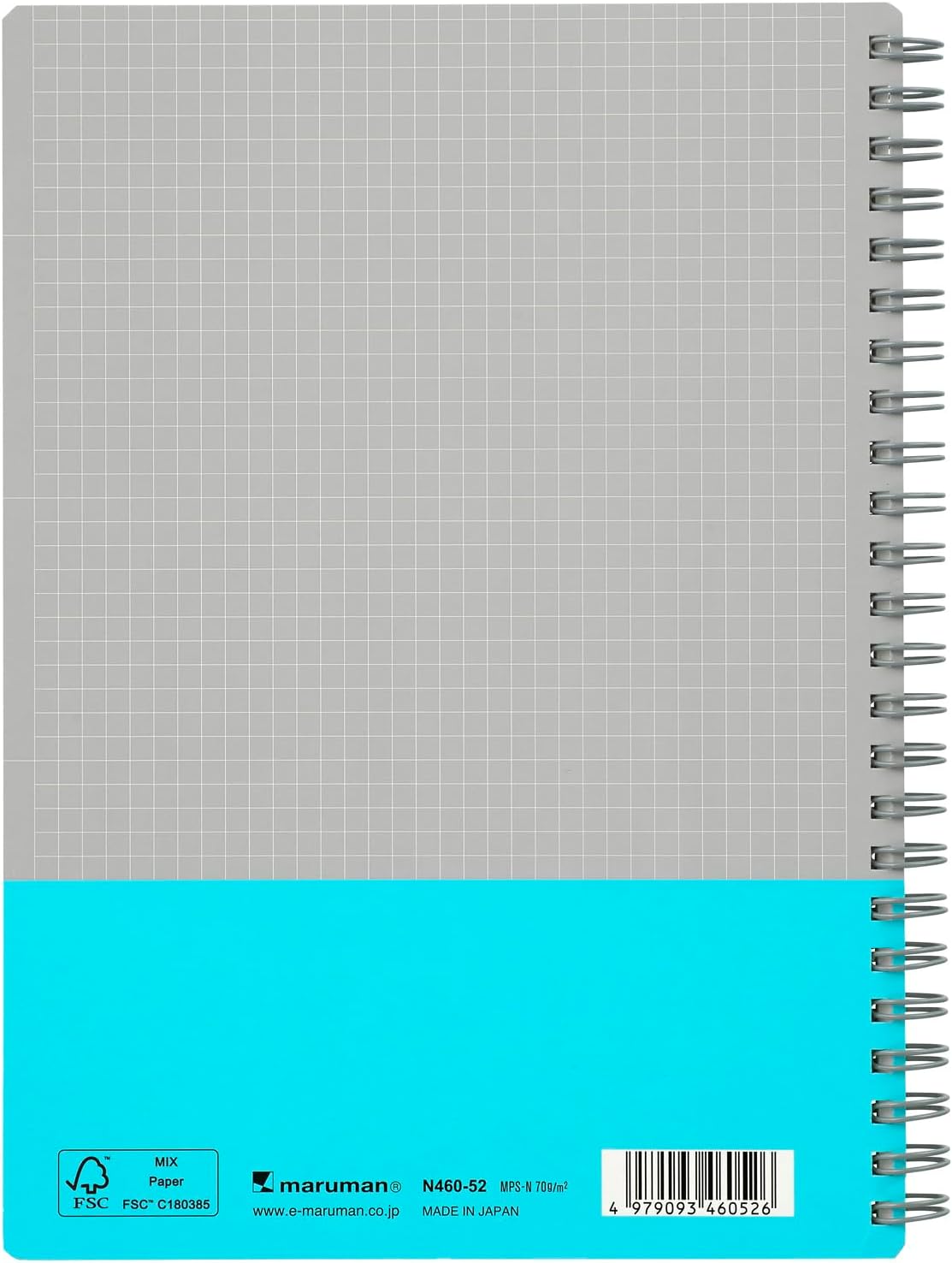 Maruman Notebook, Ring Notebook, Utoka, A5, 4mm Grid Ruled, Light Blue, N460-52