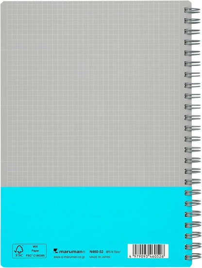 Maruman Notebook, Ring Notebook, Utoka, A5, 4mm Grid Ruled, Light Blue, N460-52