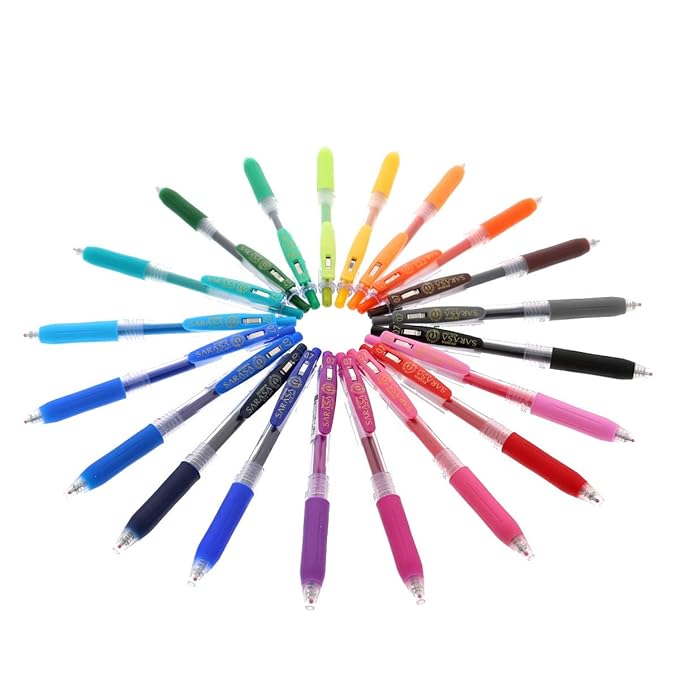 Zebra Sarasa Clip 0.03 inch (0.7 mm), 20 Colors, All Colors Set