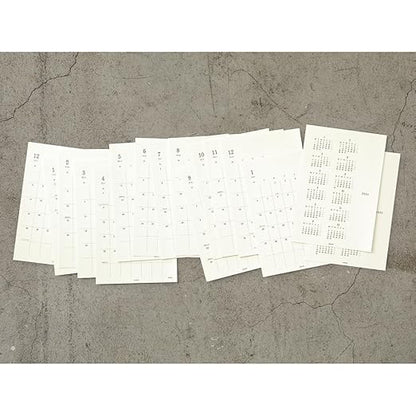 Midori 22278006 MD Notebook Diary, Notebook Stickers, 2024, M, Monthly (Starts December 2023) (M (Seal)