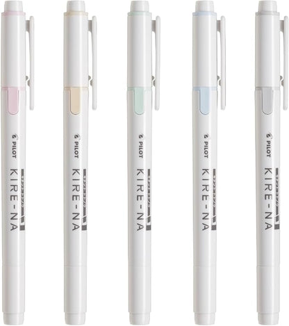Pilot PILOT SKIW-1-5C2 Highlighter, KIRE-NA, Pale Tone Color, 5 Color Set