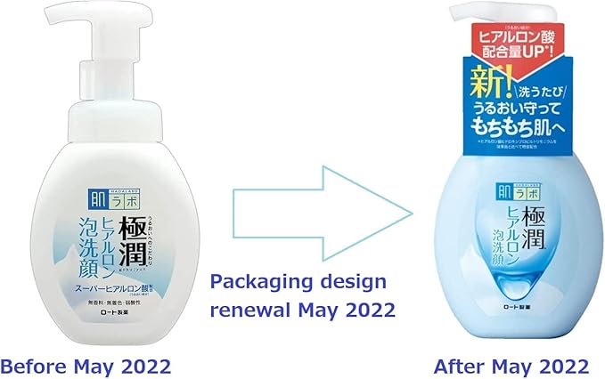 Rohto Hada Labo Gokujun Soft Hyaluronic Foam Facial Cleanser, Super Hyaluronic Acid & Adsorption Type Hyaluronic Acid W Formulation