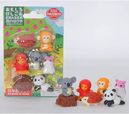 Iwako Eraser, Forest Friends, 10-Piece Blister Pack, SCERBRI022