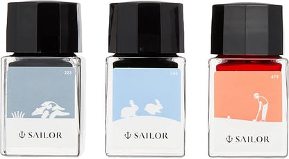 Sailor Fountain Pen, Bottle Ink, Harappa, Tenbyslee, 3 Color Set, 0.4 inches (10 mm) x 3 Colors, 13-2400-002